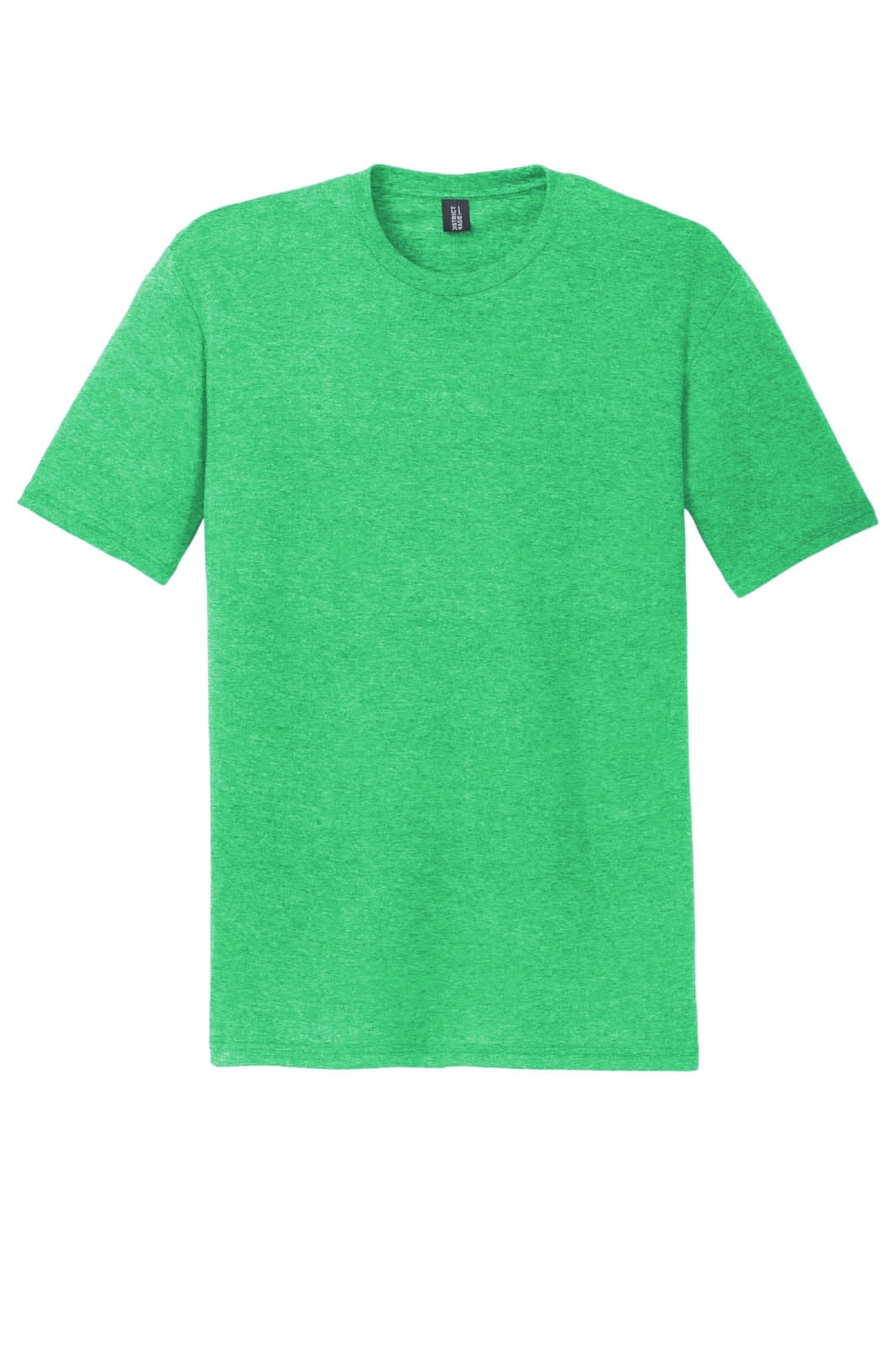 A green crew tee made from a soft tri-blend fabric, featuring short sleeves and a simple design.