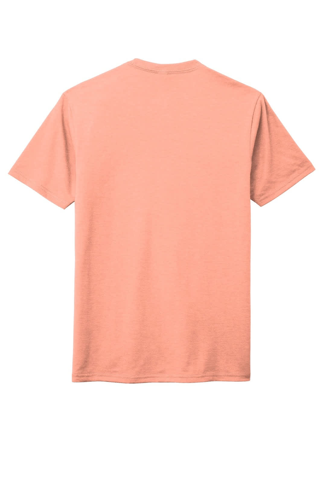 A light peach men's crew t-shirt, featuring a simple design and a logo on the back.