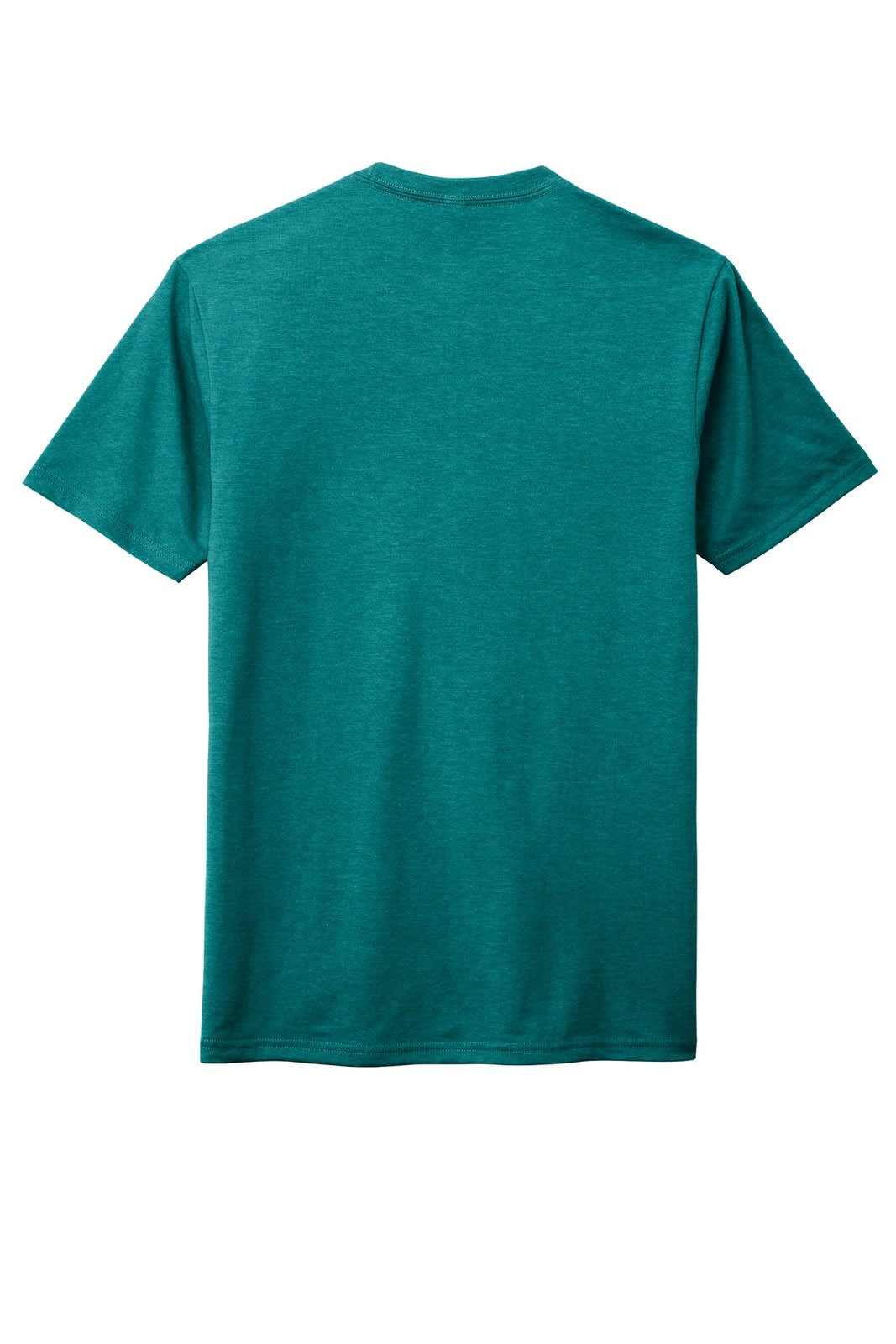 A teal men's t-shirt with a crew neck and short sleeves, featuring a brand logo on the back.