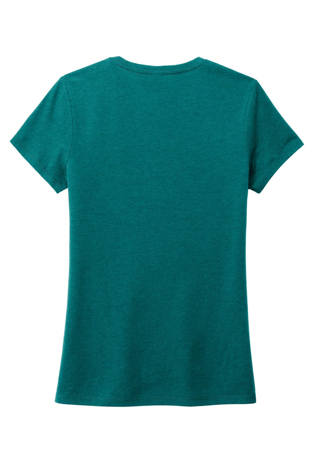 A teal women's crew t-shirt featuring a fitted design and short sleeves. The shirt has a logo on the back.