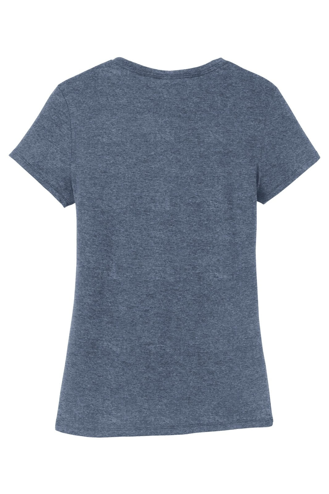 A blue ladies' crew tee with a classic fit and short sleeves, featuring a branding logo.