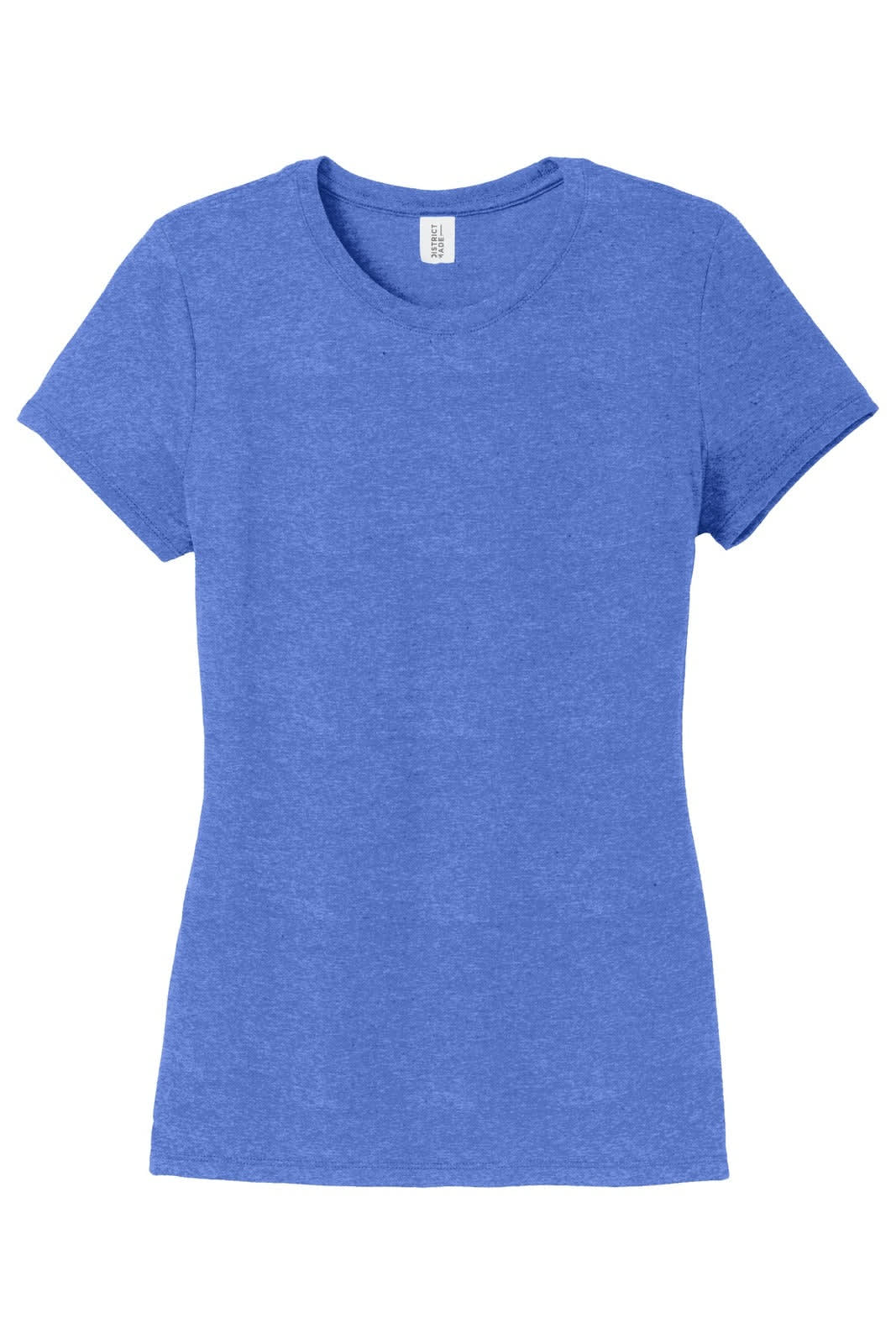 A ladies' short-sleeve t-shirt in a vibrant blue colour with a fitted shape and a tagless label. It features a logo.