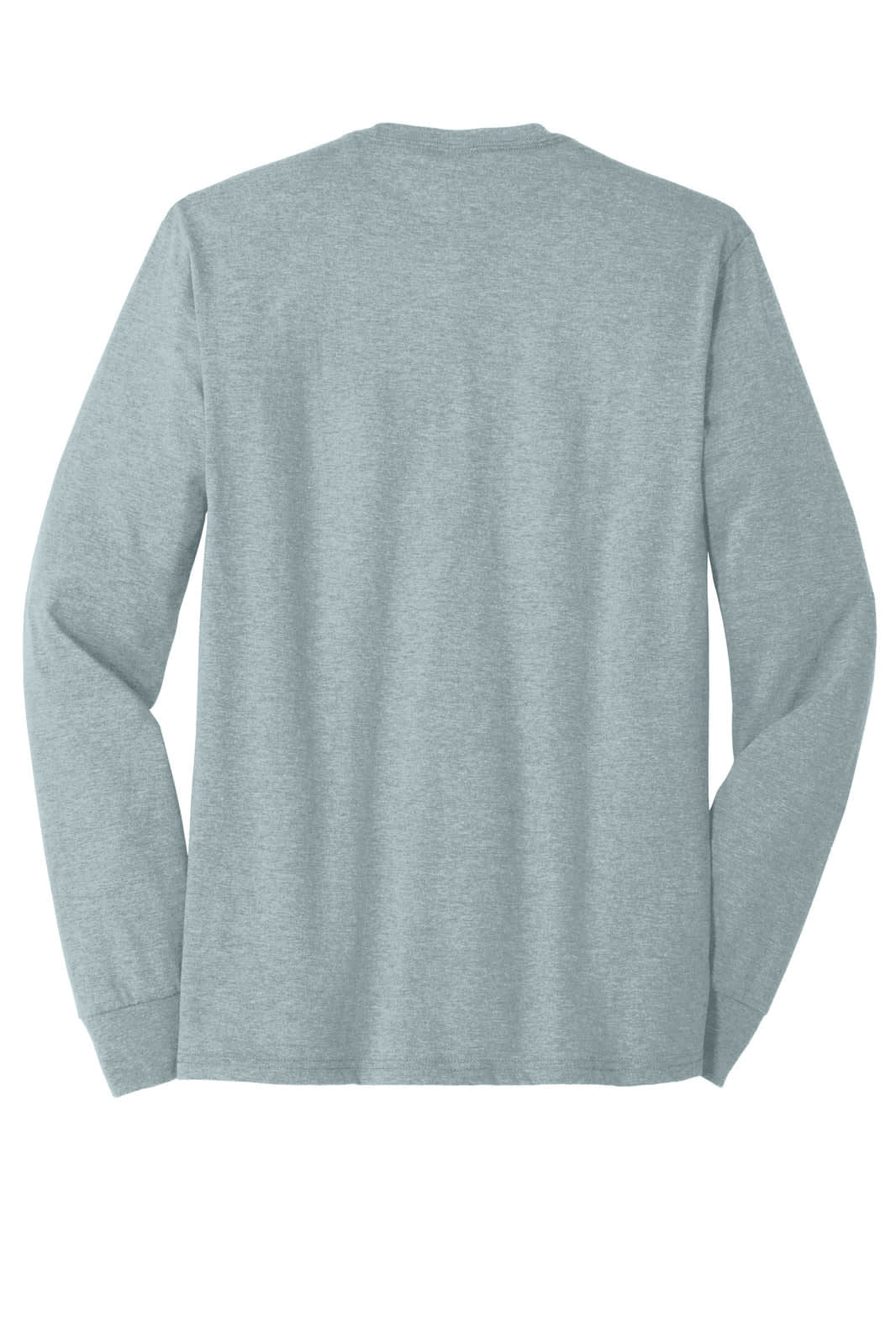 A light grey long sleeve crew tee with a plain back. The fabric appears soft and comfortable, featuring a logo.