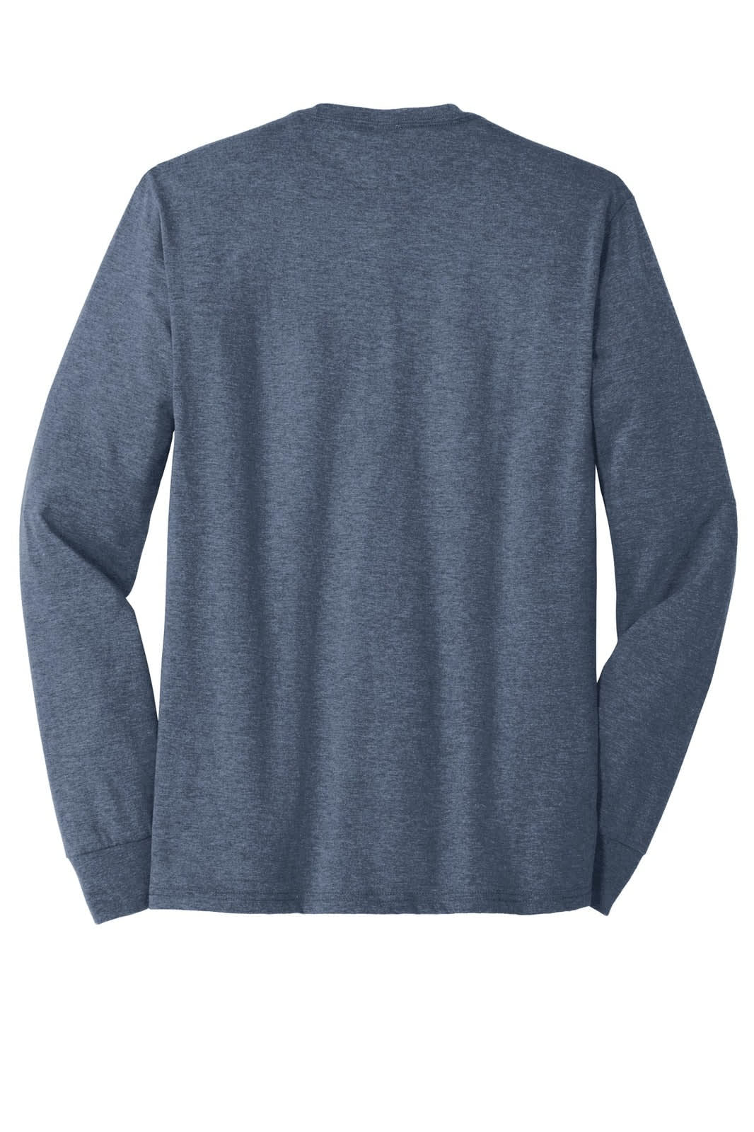 A long sleeve crew tee in a dark navy blue colour, featuring a simple design and a logo.