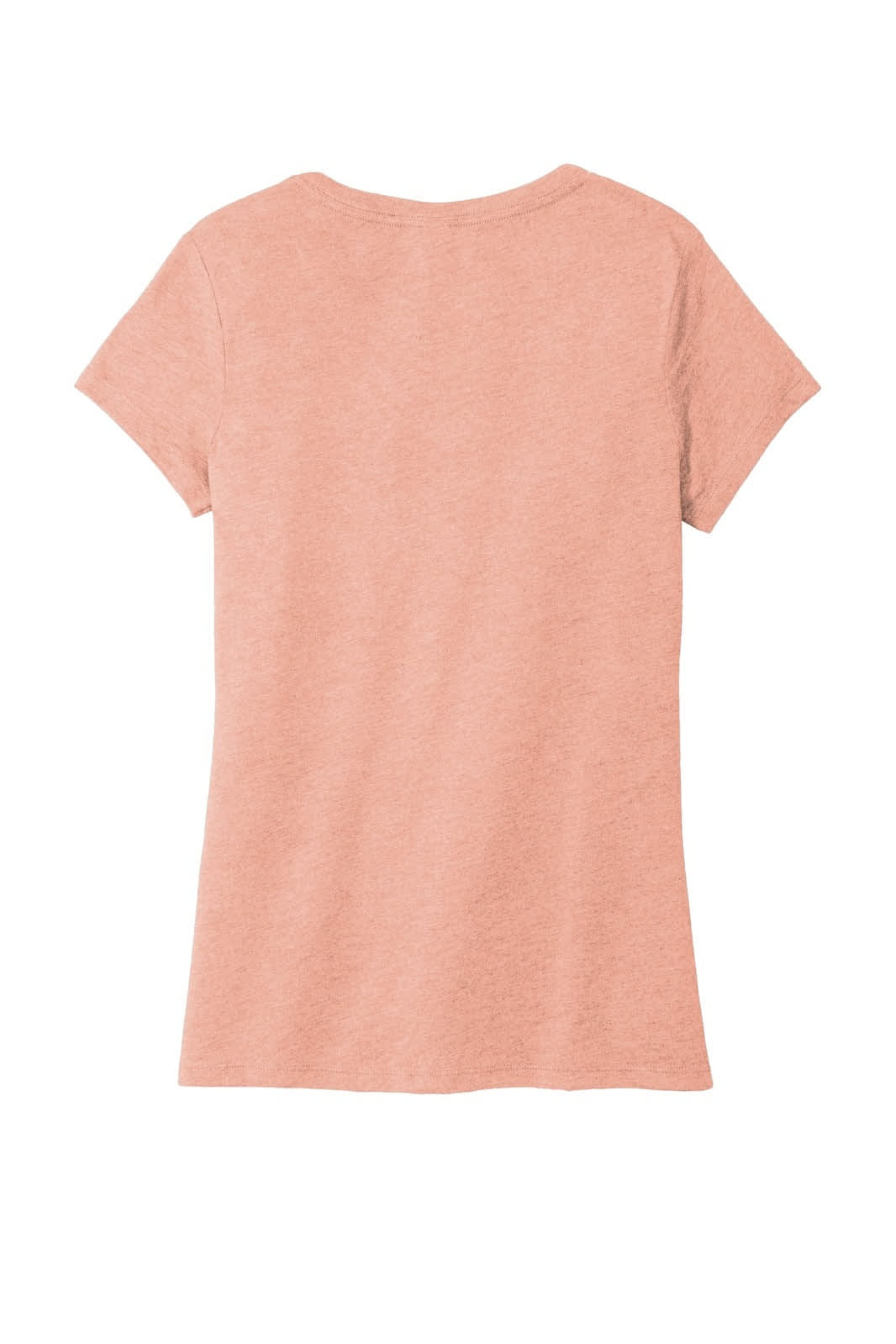 A peach-coloured Ladies Perfect Tri V-Neck Tee featuring a simple, relaxed fit and short sleeves. Includes a logo.