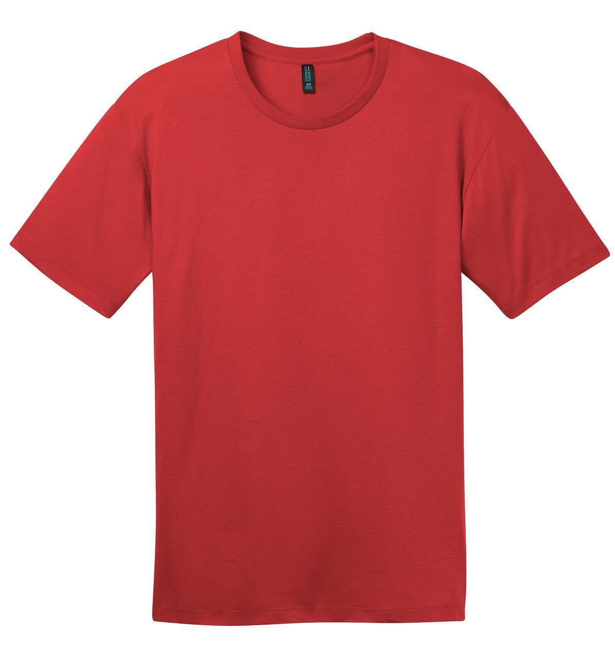 A red crew t-shirt made from lightweight fabric, featuring a standard round neckline and short sleeves.