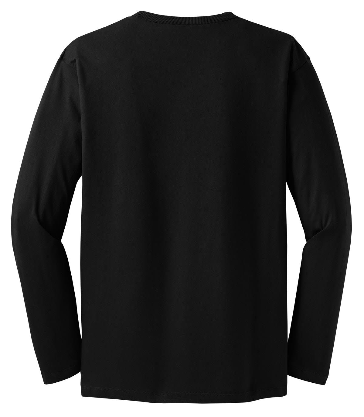 A black long sleeve t-shirt with a simple design and no visible branding on the back.