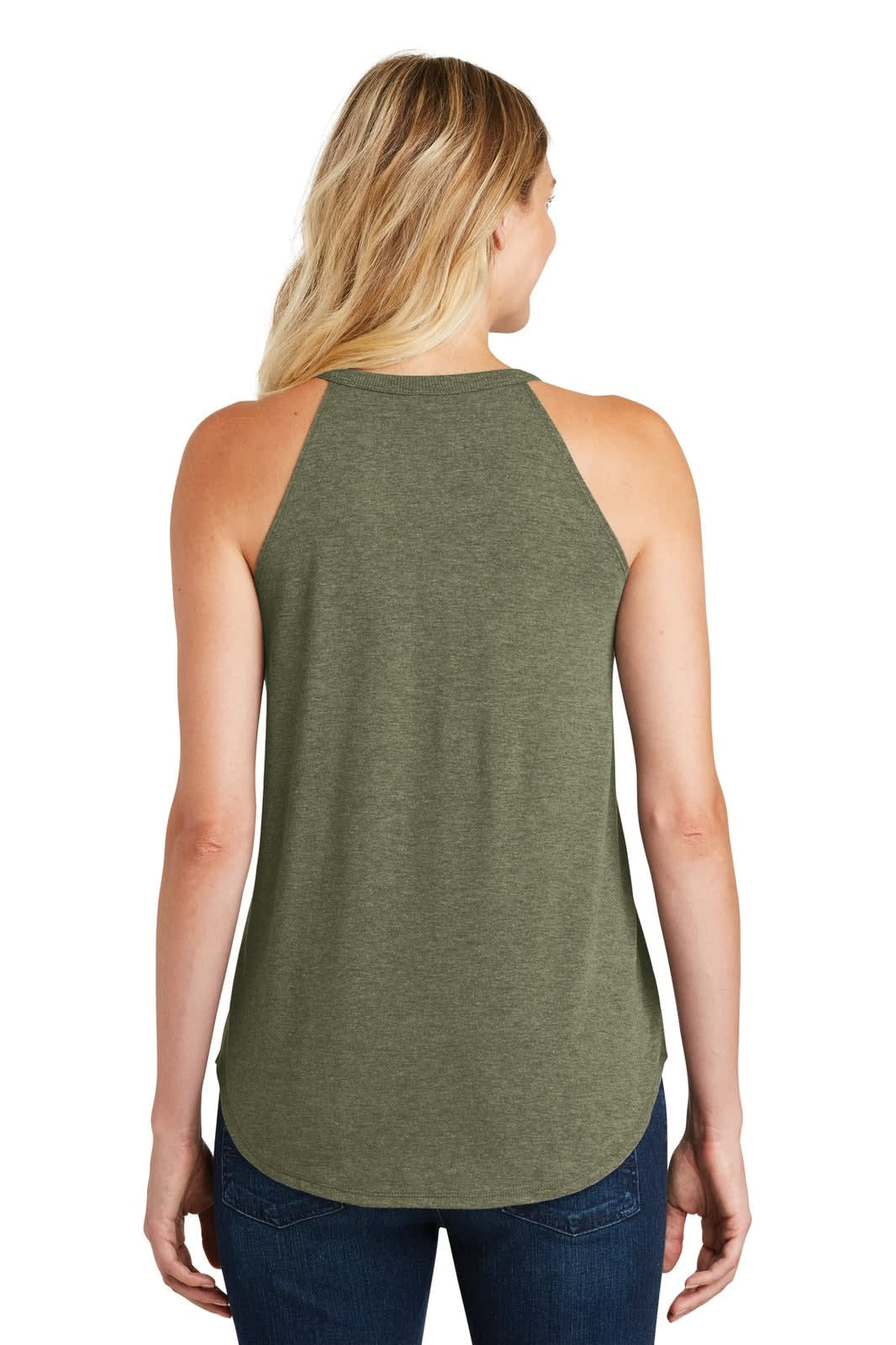 District Made Ladies Perfect Tri Rocker Tank - DT137L Image 