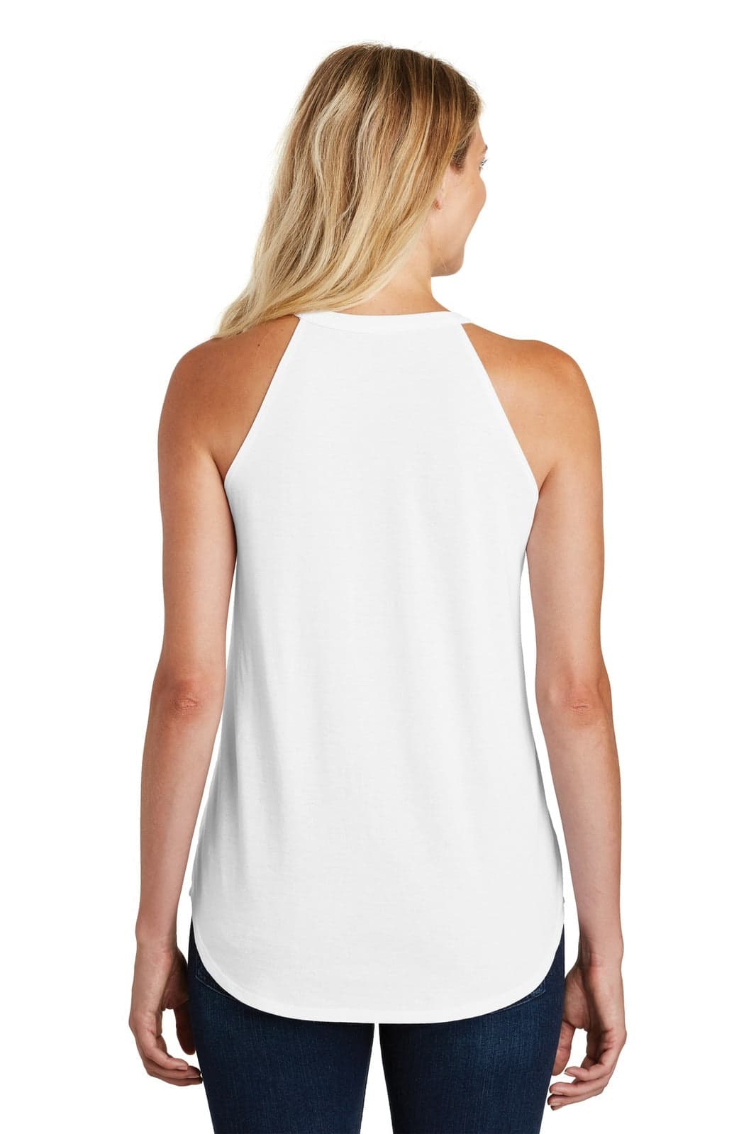 District Made Ladies Perfect Tri Rocker Tank - DT137L Image 