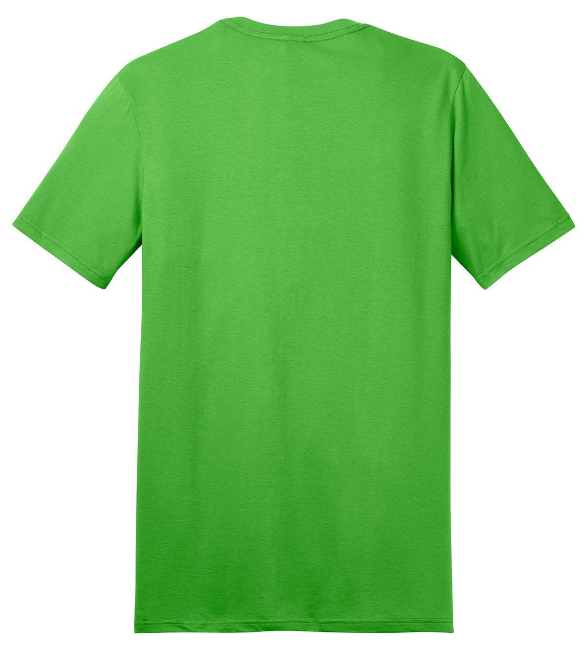 A vibrant green t-shirt with a classic crew neck and short sleeves. Features a logo on the back.