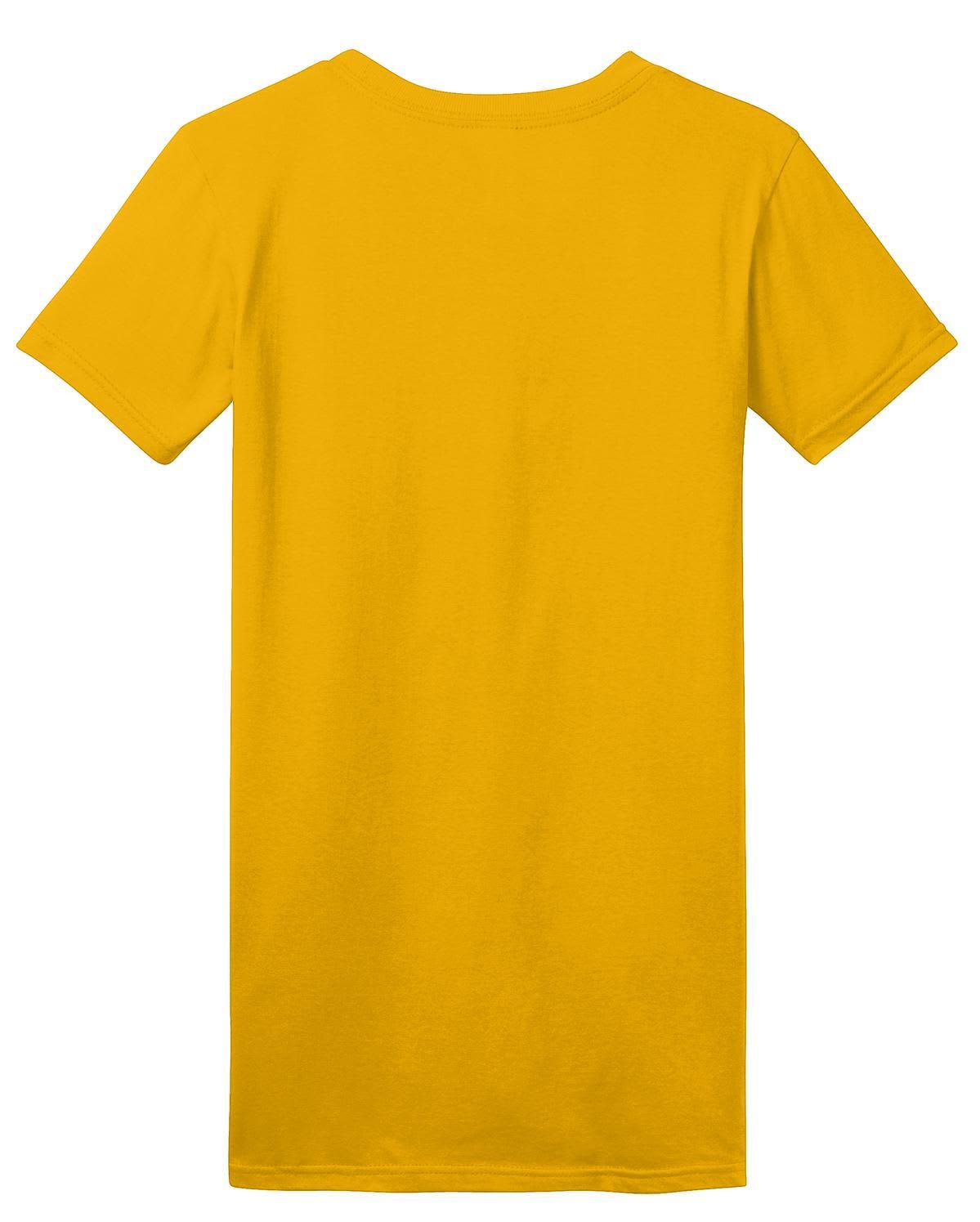 A yellow juniors concert tee with a simple design and short sleeves. It features a logo on the front.