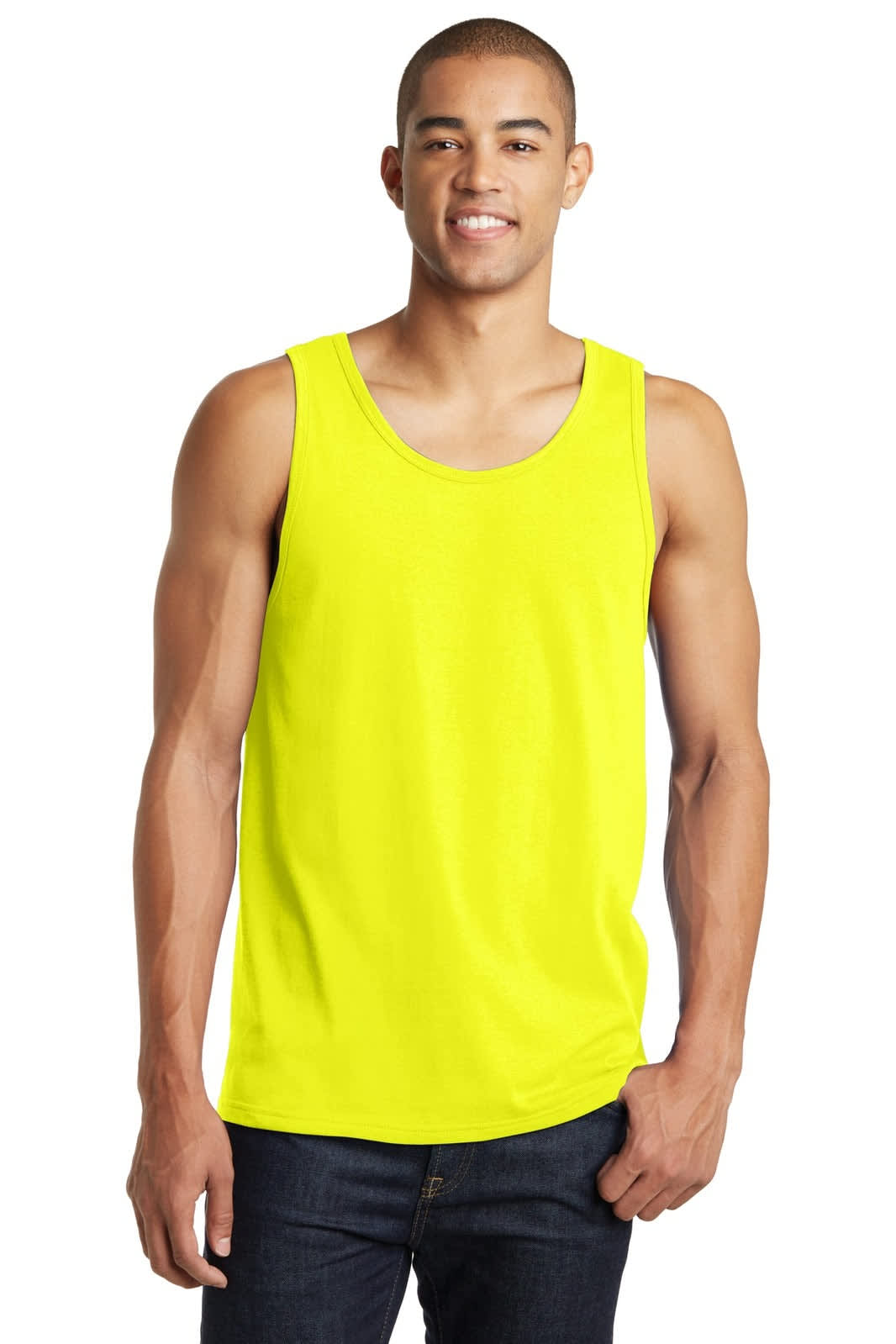 District Young Mens The Concert Tank - DT5300 Image Neon Yellow