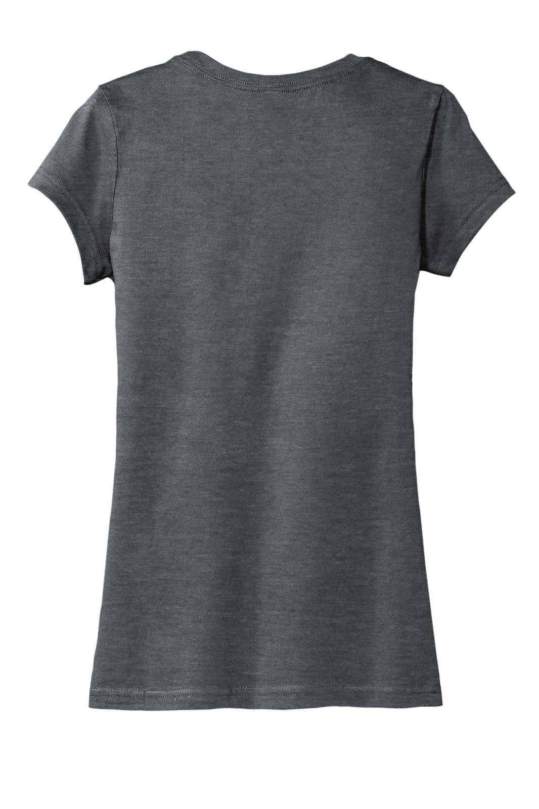 A grey juniors' T-shirt with short sleeves and a slightly fitted cut, featuring a branding logo.