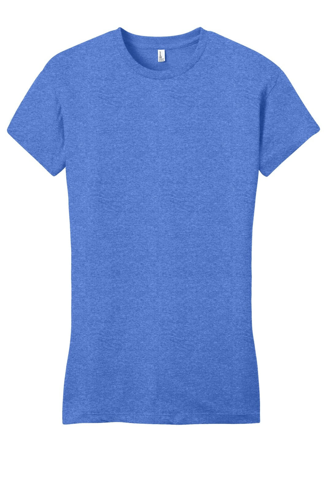 A blue juniors t-shirt with a fitted design and short sleeves. The shirt features a logo.