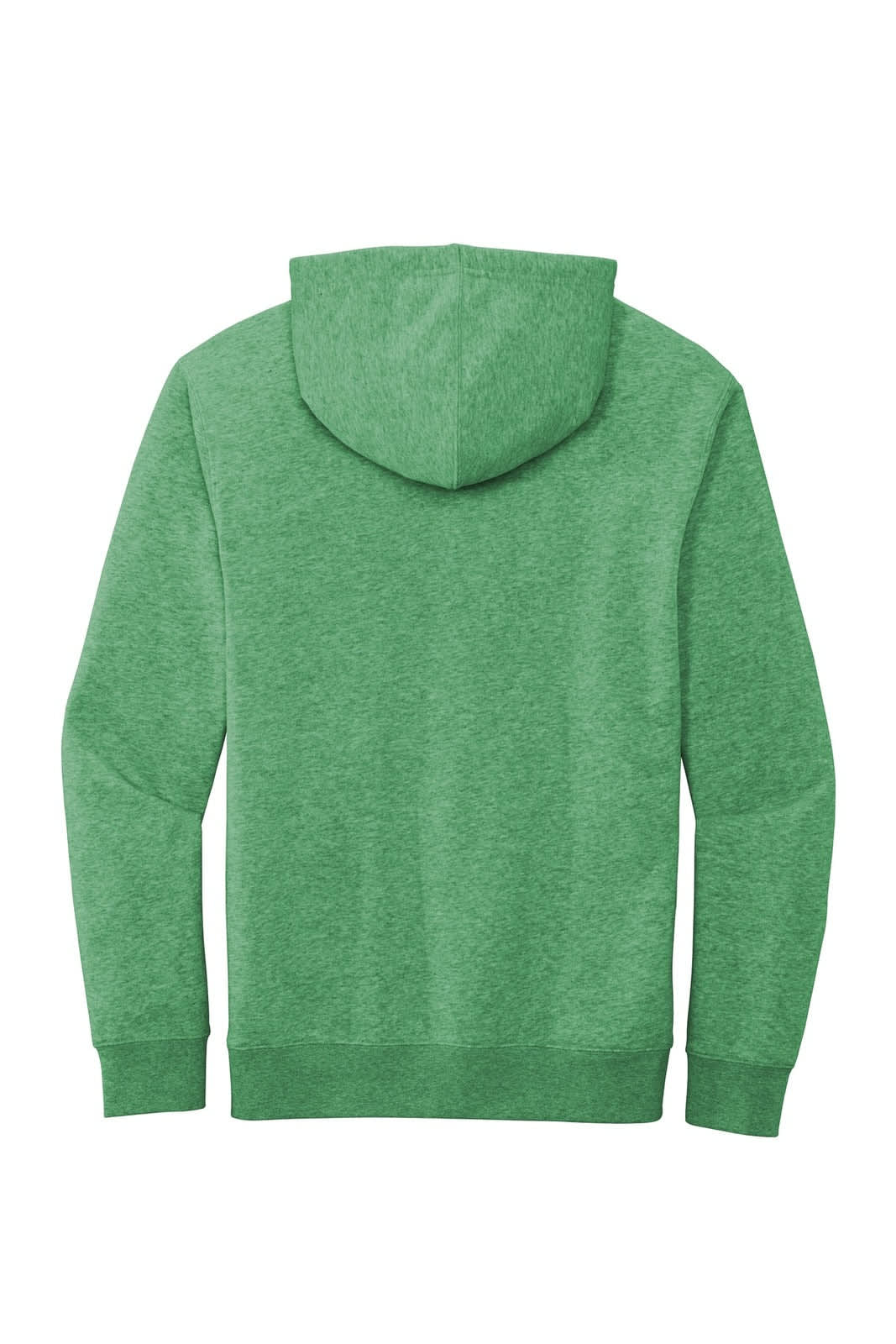 A green fleece hoodie with a hood and long sleeves, featuring a subtle texture and no visible branding.