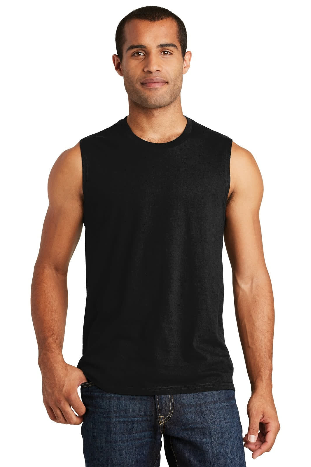 District Young Mens V.I.T. Muscle Tank - DT6300 Image Black