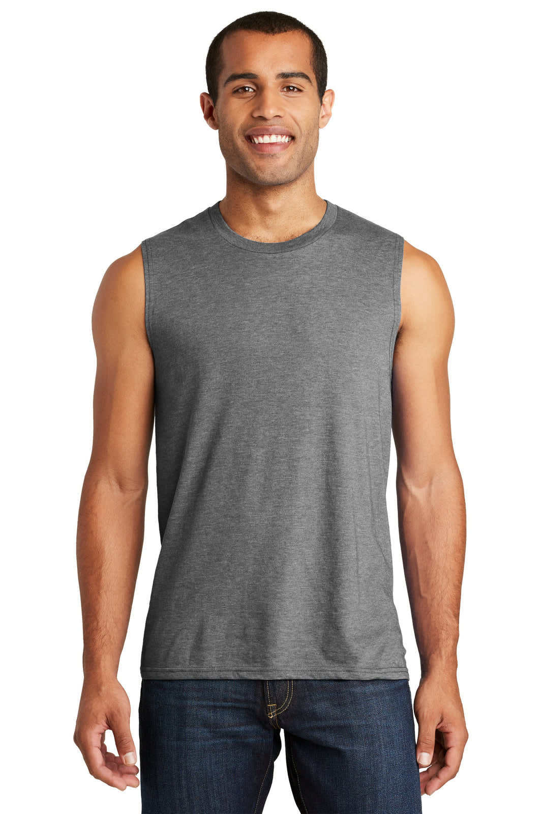 District Young Mens V.I.T. Muscle Tank - DT6300 Image Grey Frost