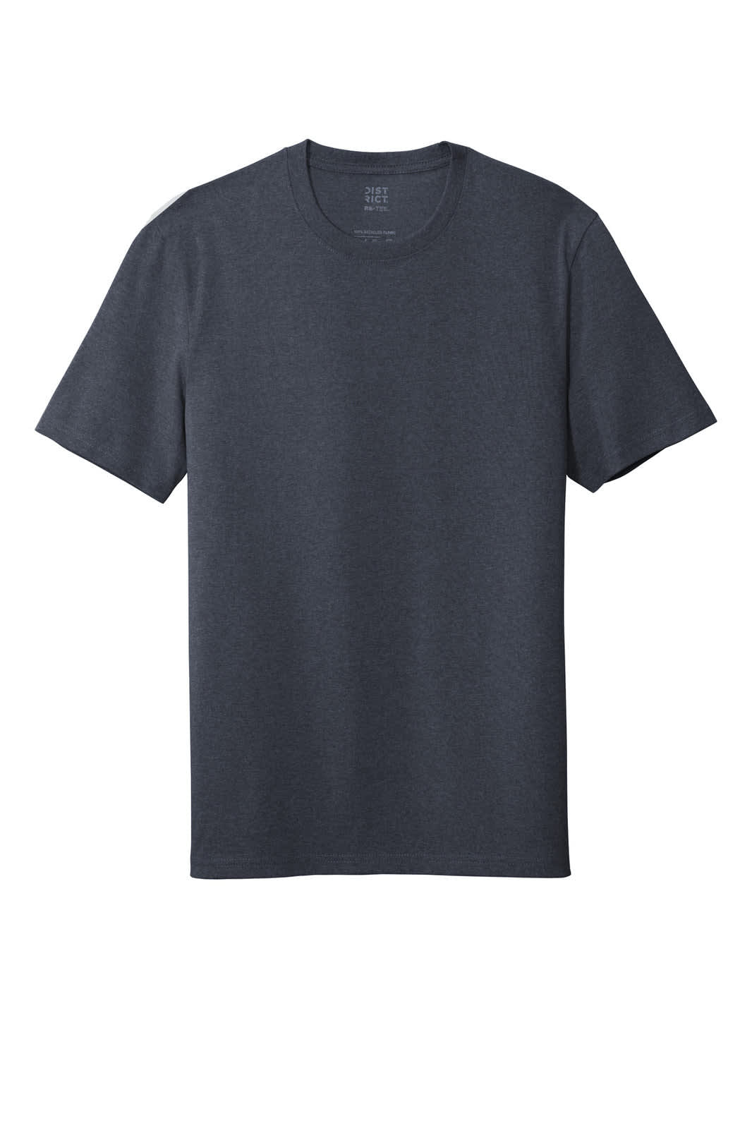 A dark grey t-shirt with short sleeves and a crew neckline. It features a small logo on the label.