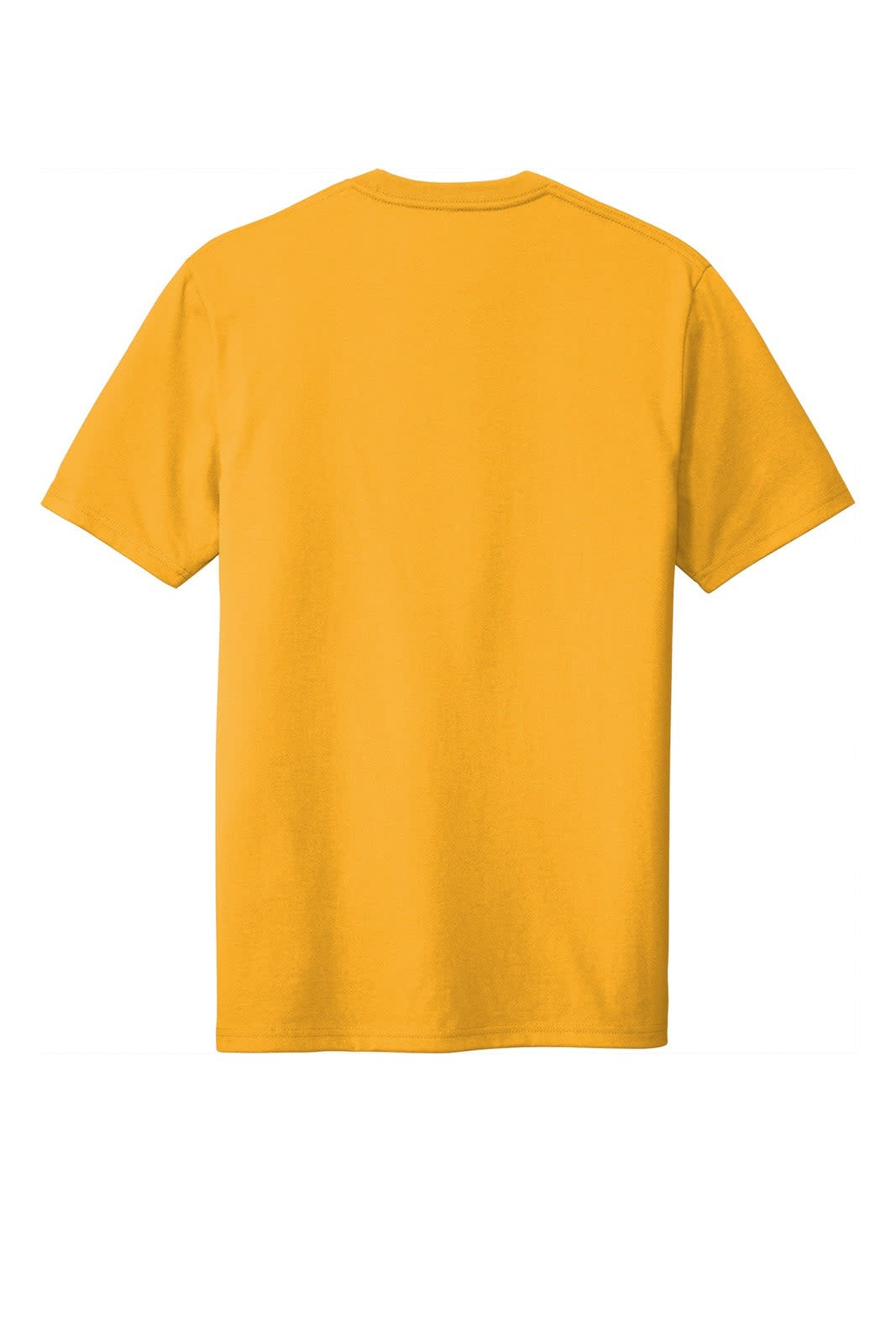 A yellow T-shirt with a short sleeve and a plain back design. It features a branding logo.