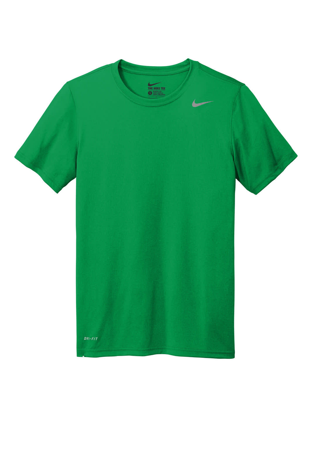 A green Nike Team rLegend Tee featuring a logo on the chest, designed as a casual t-shirt.