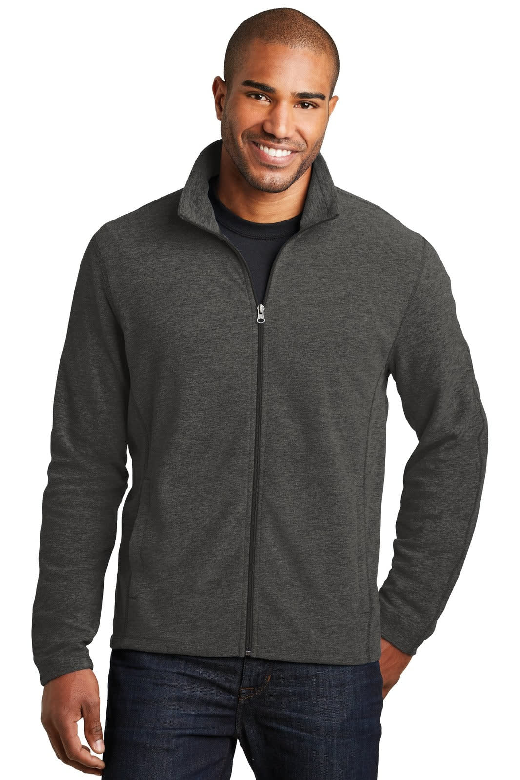Port Authority Heather Microfleece Full-Zip Jacket