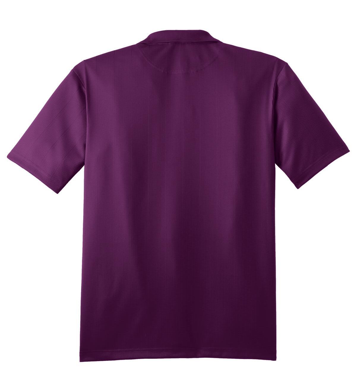 A purple Port Authority Performance Fine Jacquard Polo shirt with short sleeves and a classic collar, featuring a logo.