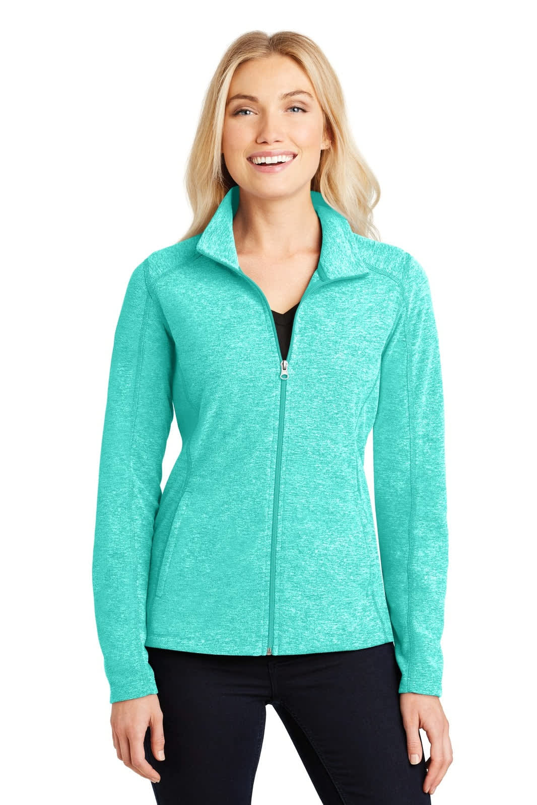 Port Authority Ladies Heather Microfleece Full-Zip Jacket