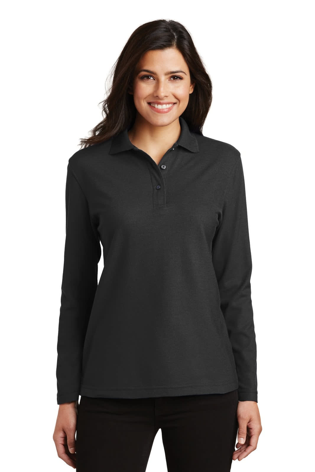 Port Authority Ladies  Silk Touch Long Sleeve Polo