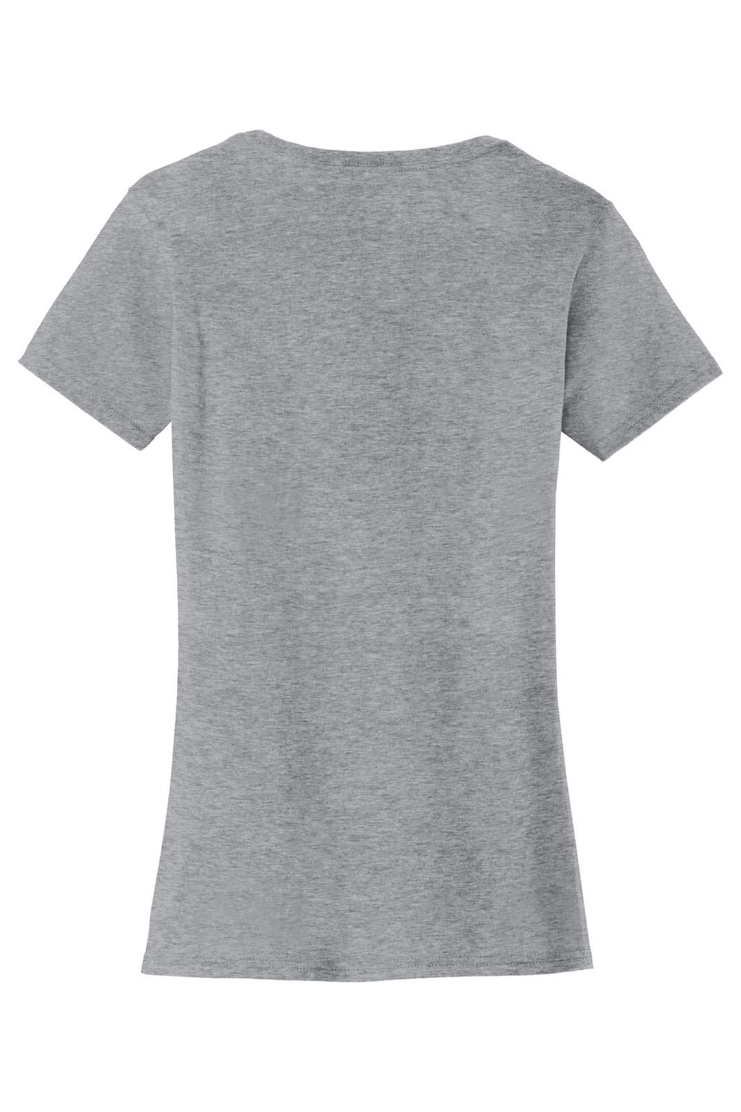 A grey women's t-shirt with a fitted design and short sleeves, featuring a brand logo on the back.