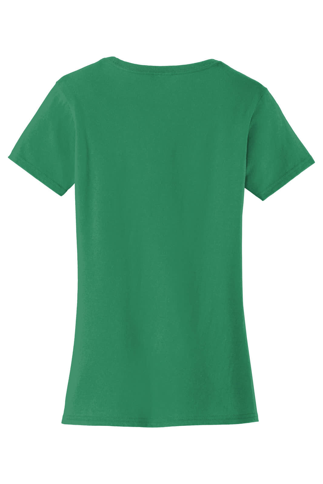 A green ladies t-shirt featuring a fitted design and short sleeves, with a visible branding logo.