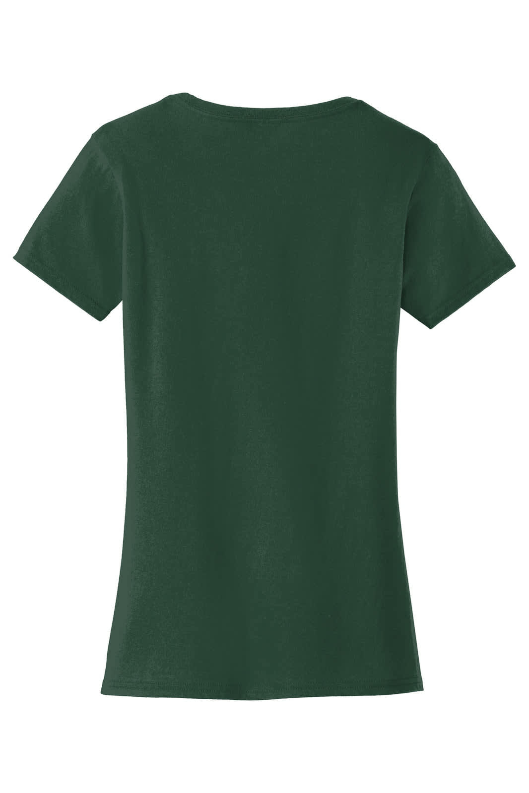 A dark green ladies' t-shirt featuring a classic crew neckline and short sleeves. The back is plain.