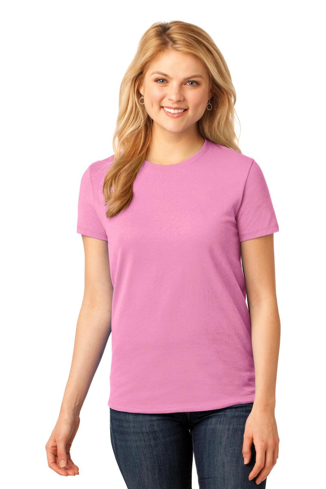 Port & Company Ladies Core Cotton Tee - LPC54 Image Candy Pink