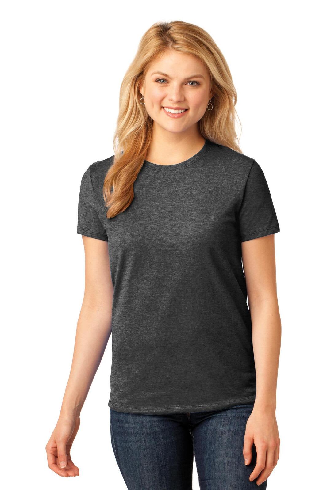 Port & Company Ladies Core Cotton Tee - LPC54 Image Dark Heather Grey