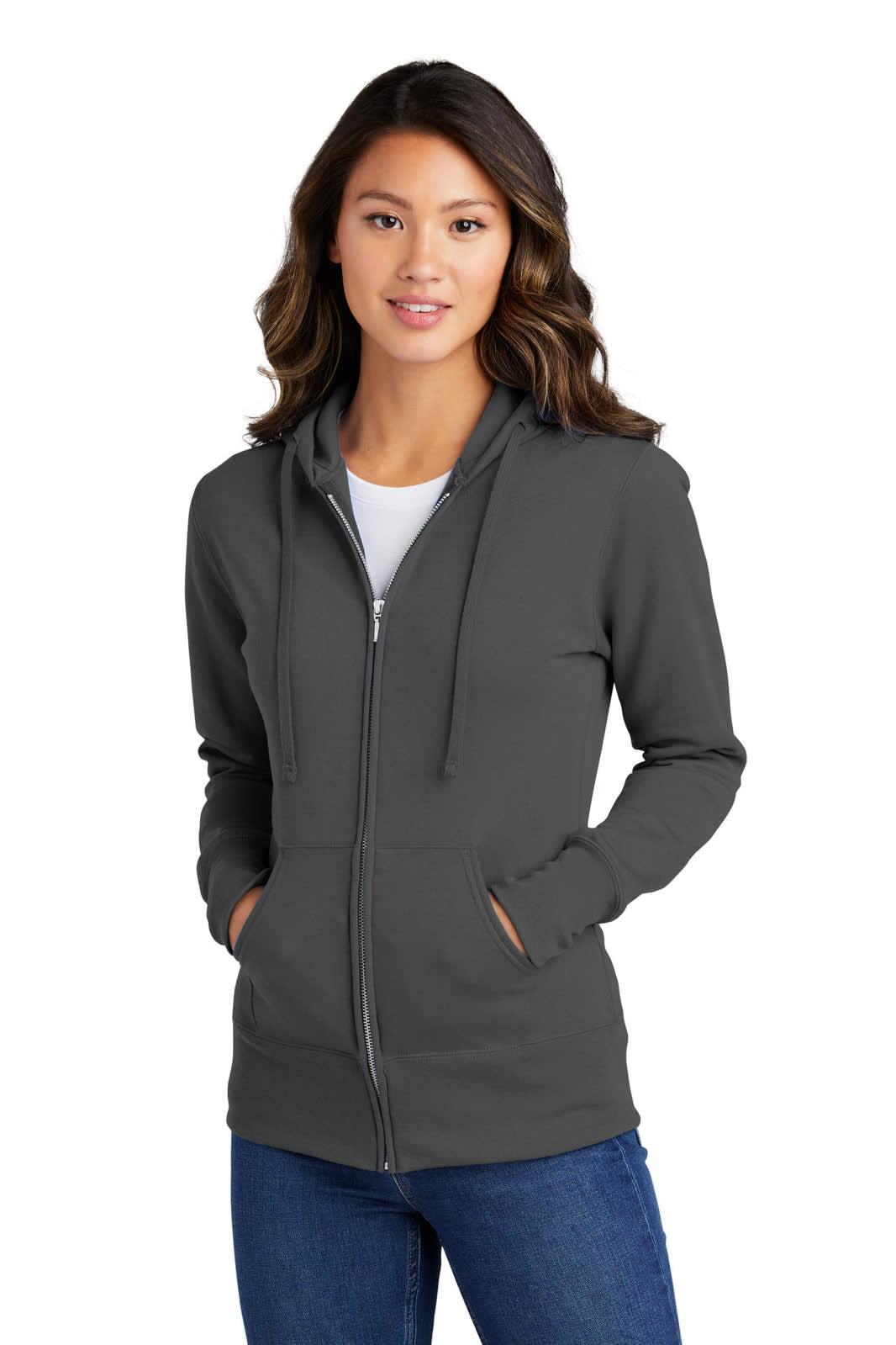 Port & Company Ladies Core Fleece Full-Zip Hooded Sweatshirt