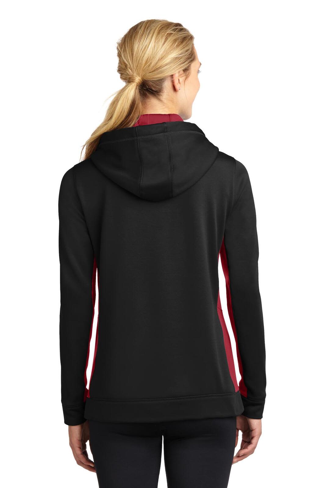 Sport-Tek Ladies Sport-Wick Fleece Colorblock Hooded Pullover