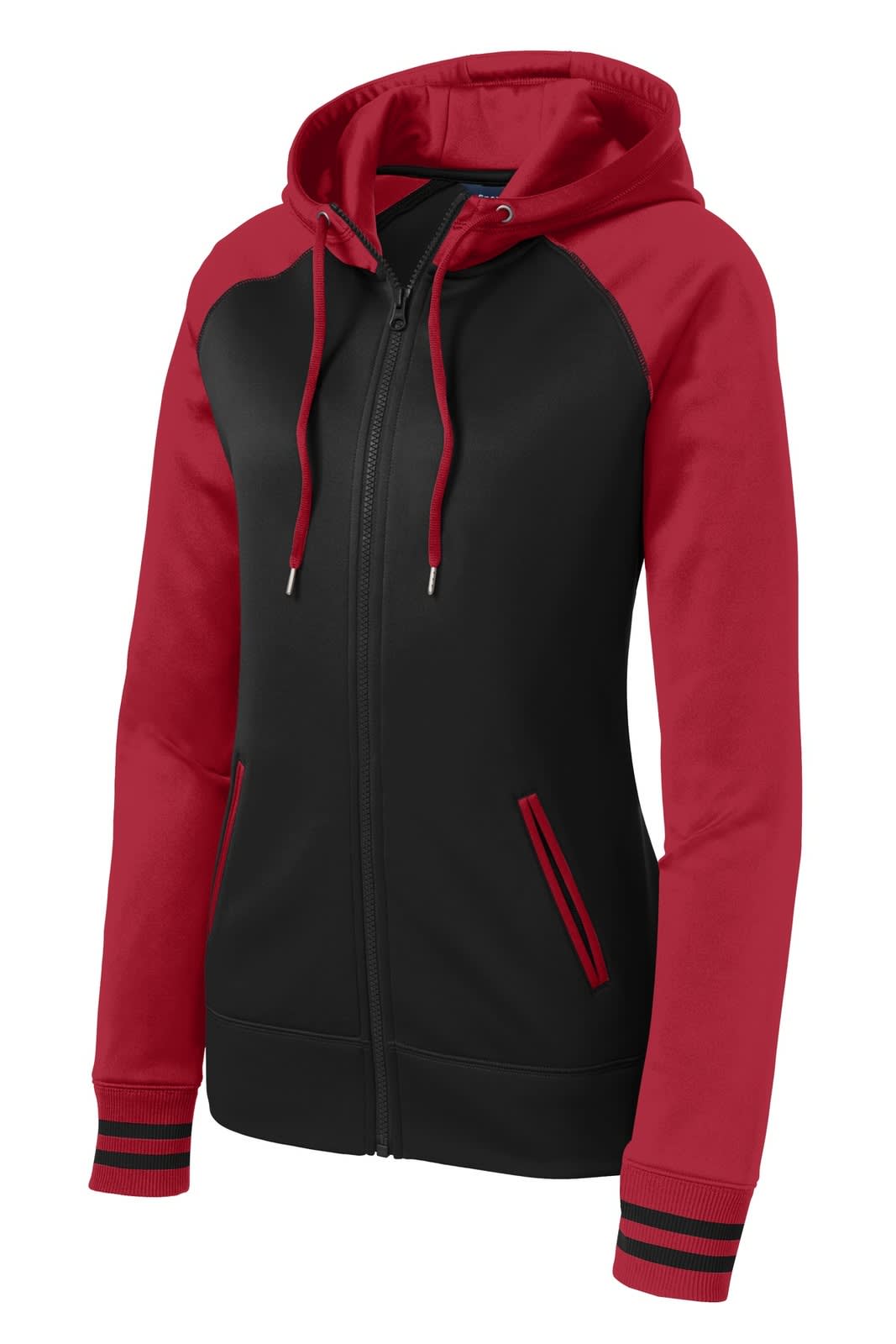Sport-Tek Ladies Sport-Wick Varsity Fleece Full-Zip Hooded Jacket