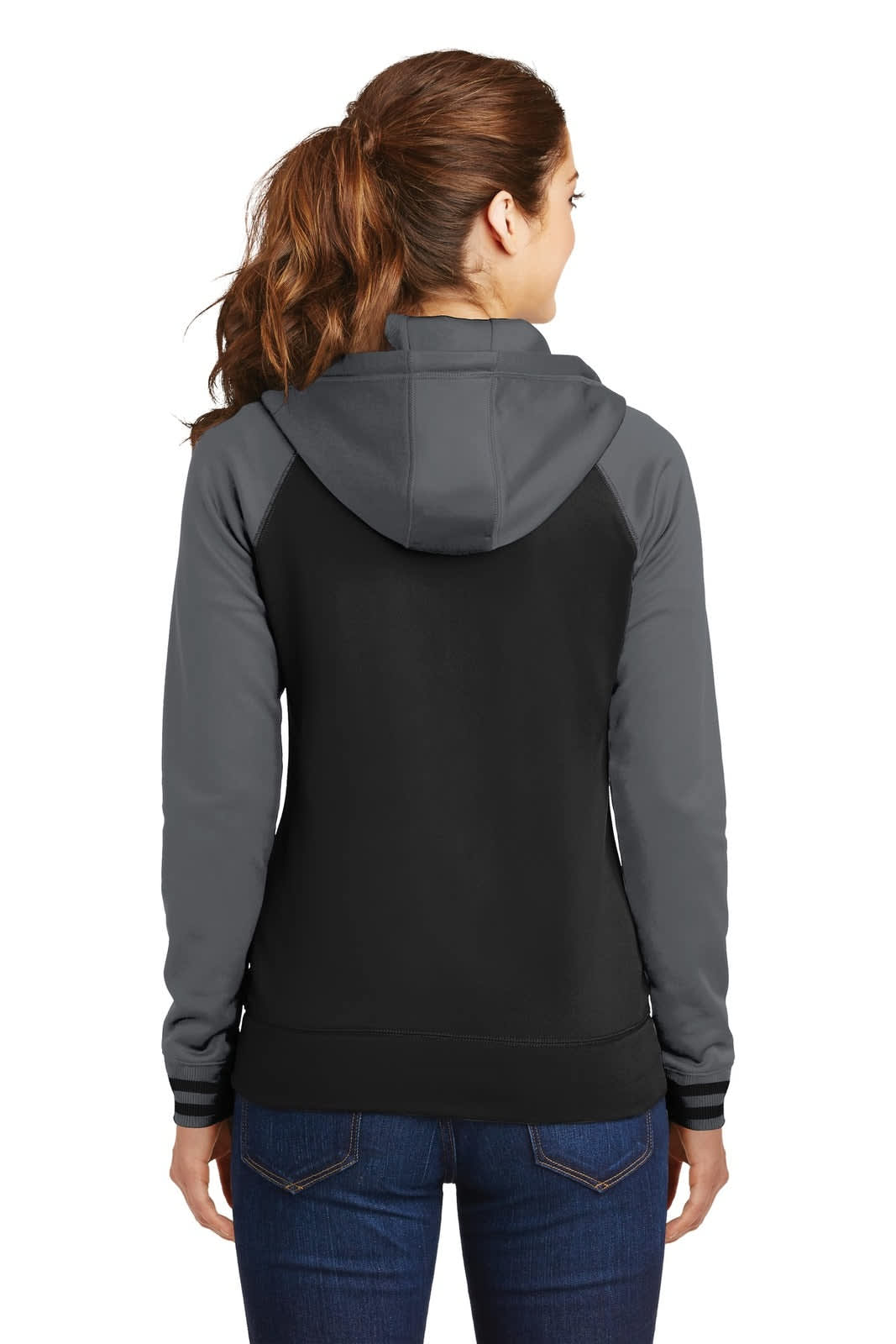 Sport-Tek Ladies Sport-Wick Varsity Fleece Full-Zip Hooded Jacket