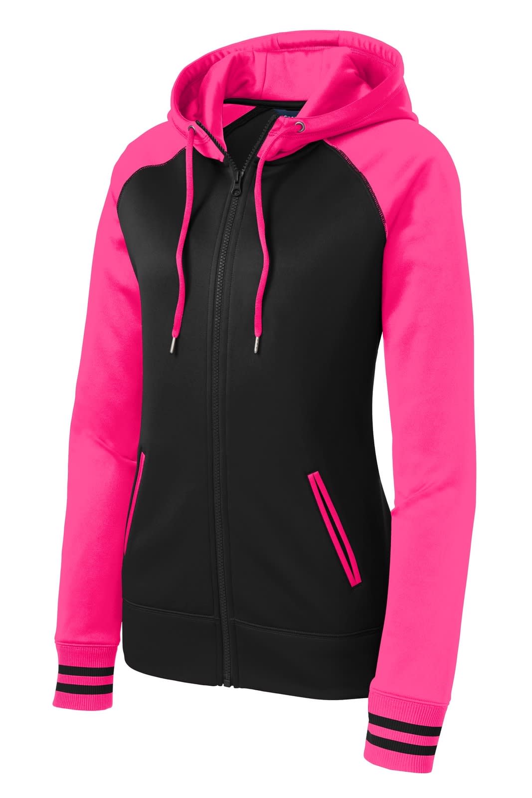 Sport-Tek Ladies Sport-Wick Varsity Fleece Full-Zip Hooded Jacket