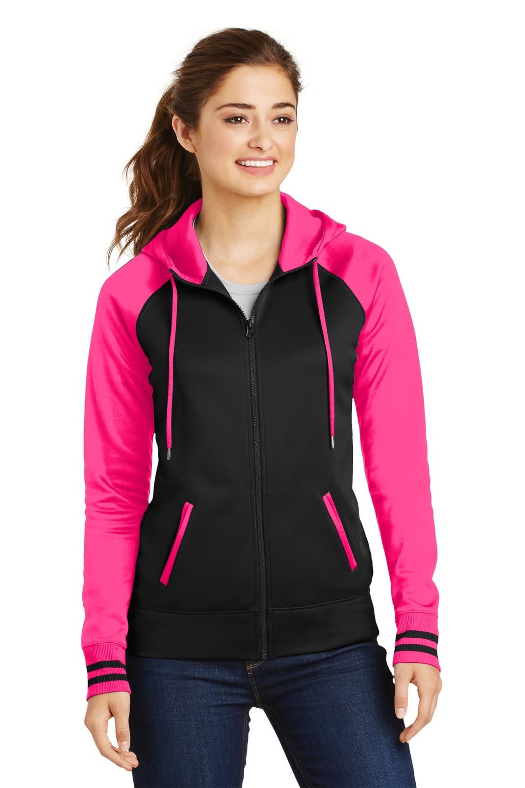Sport-Tek Ladies Sport-Wick Varsity Fleece Full-Zip Hooded Jacket