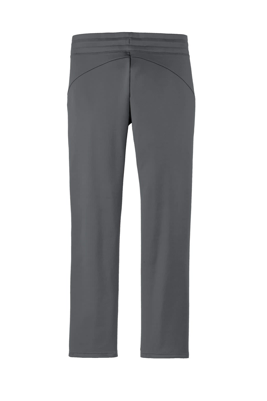 A pair of grey Sport-Tek Ladies Sport-Wick fleece pants with a sleek design and a logo.