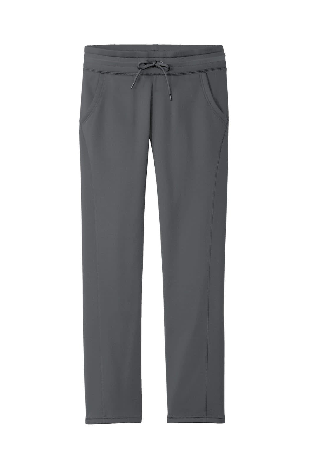 Sport-Tek Ladies Sport-Wick Fleece Pant in grey, featuring a drawstring waist and side pockets.