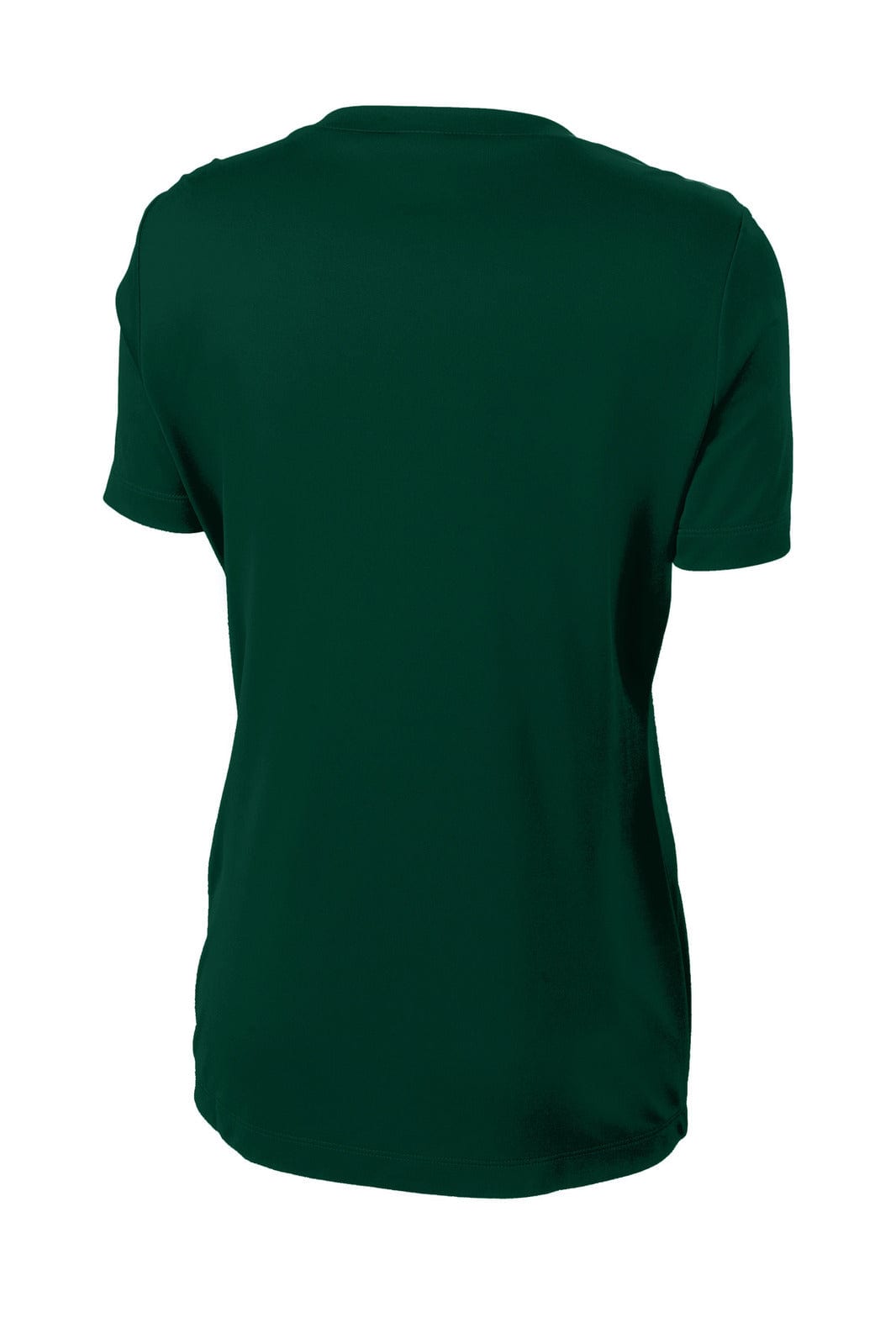 A green Sport-Tek Ladies PosiCharge Competitor Tee with a round neckline and short sleeves, featuring a logo on the back.