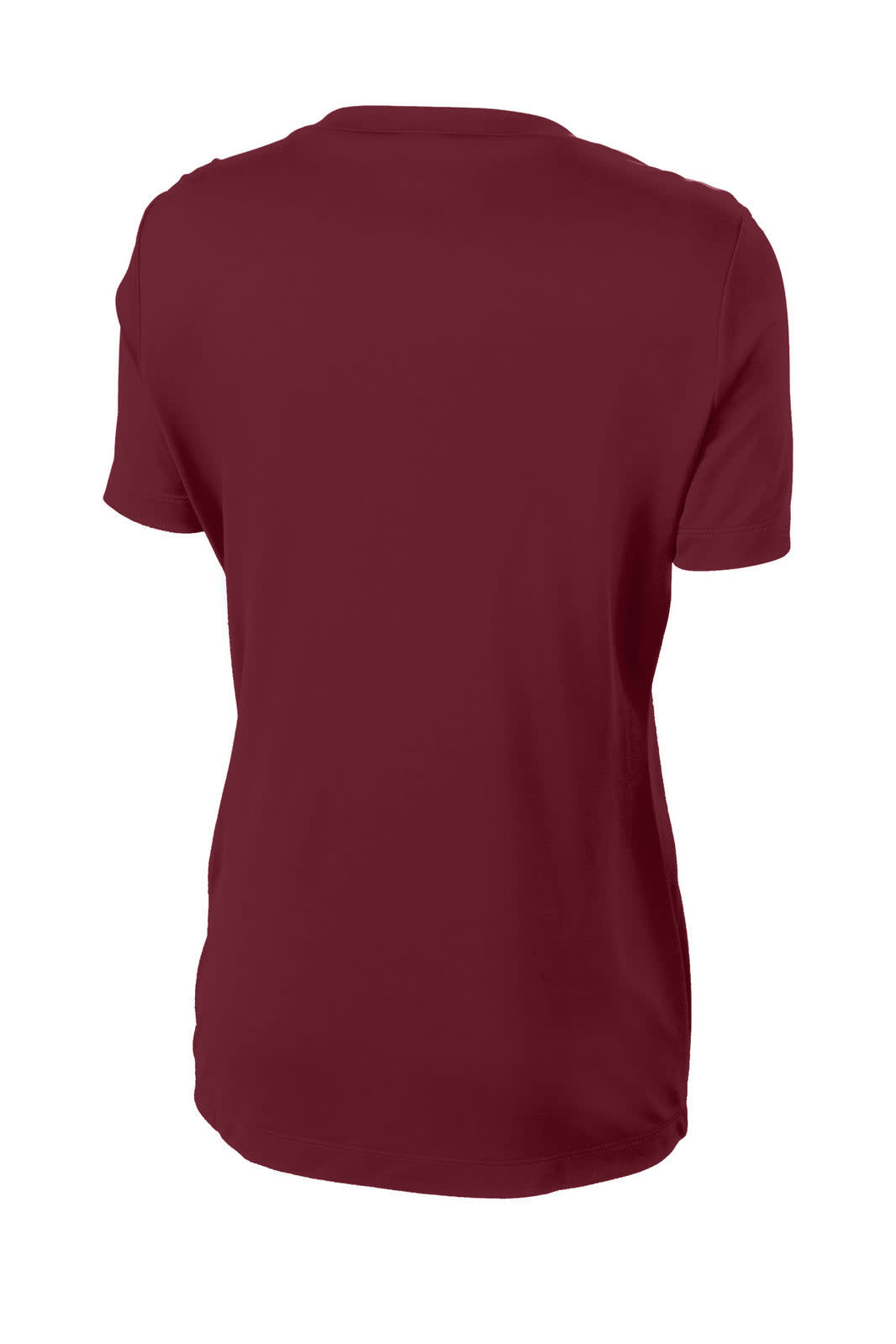 A maroon Sport-Tek Ladies PosiCharge Competitor Tee with a simple, unadorned back design and short sleeves.