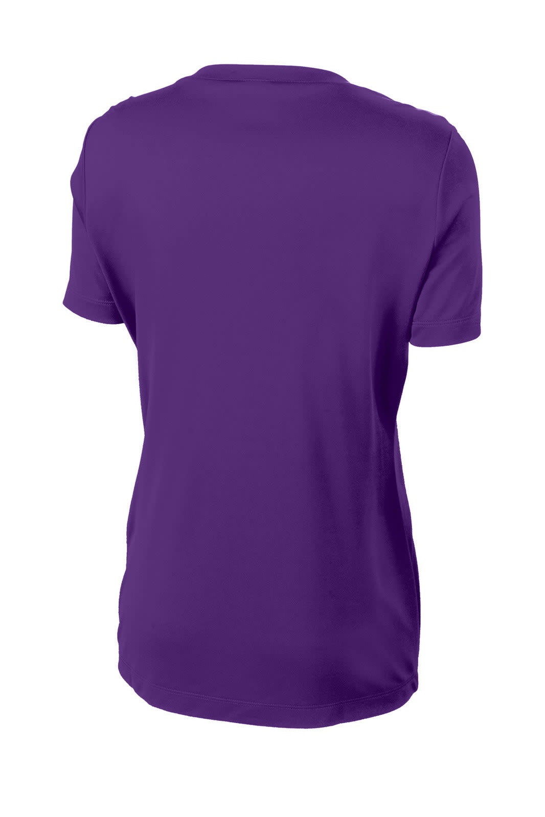 A purple Sport-Tek Ladies PosiCharge Competitor Tee with a simple round neck and short sleeves. Features a logo.