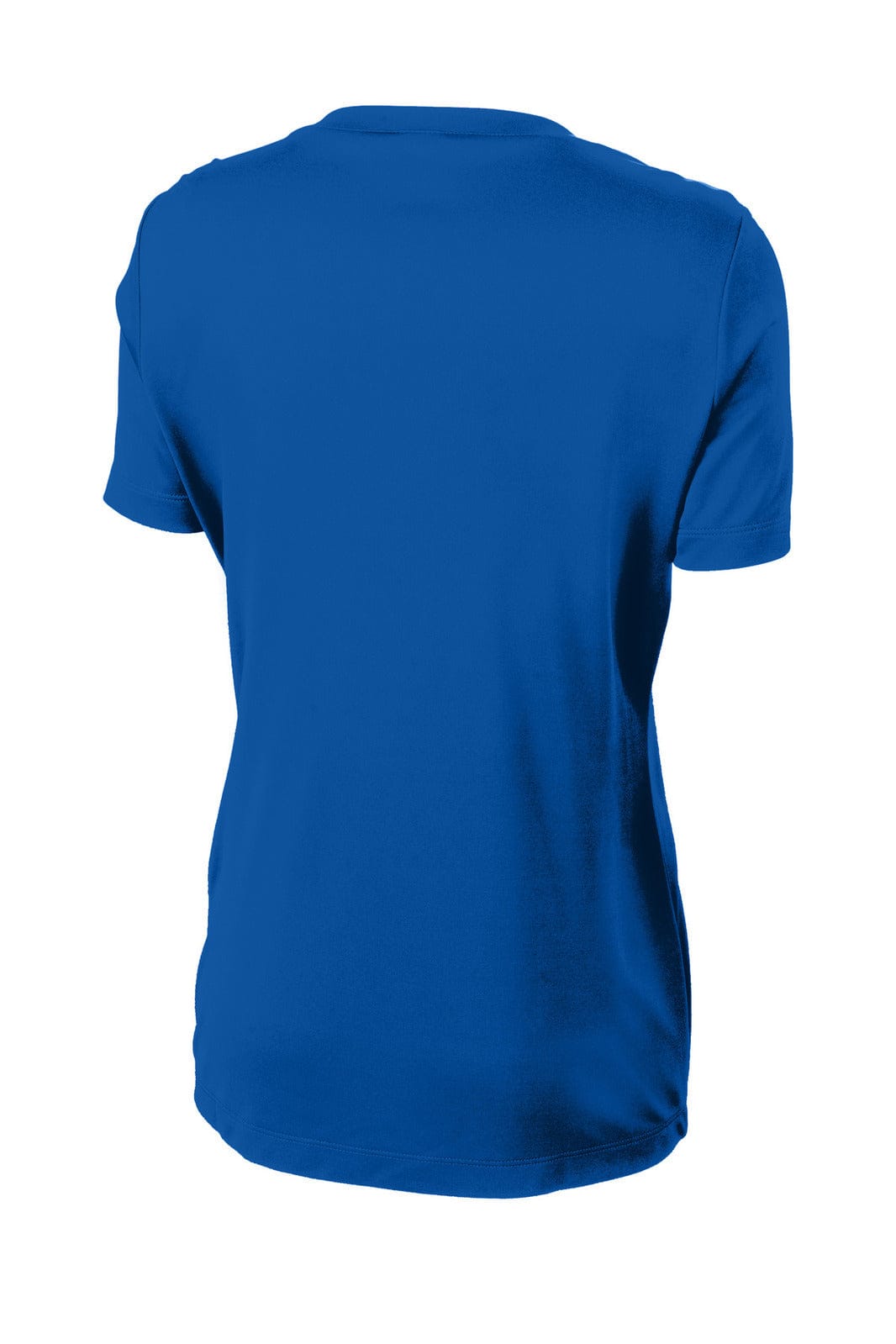 A blue Sport-Tek Ladies PosiCharge Competitor Tee featuring a smooth back design and a logo.