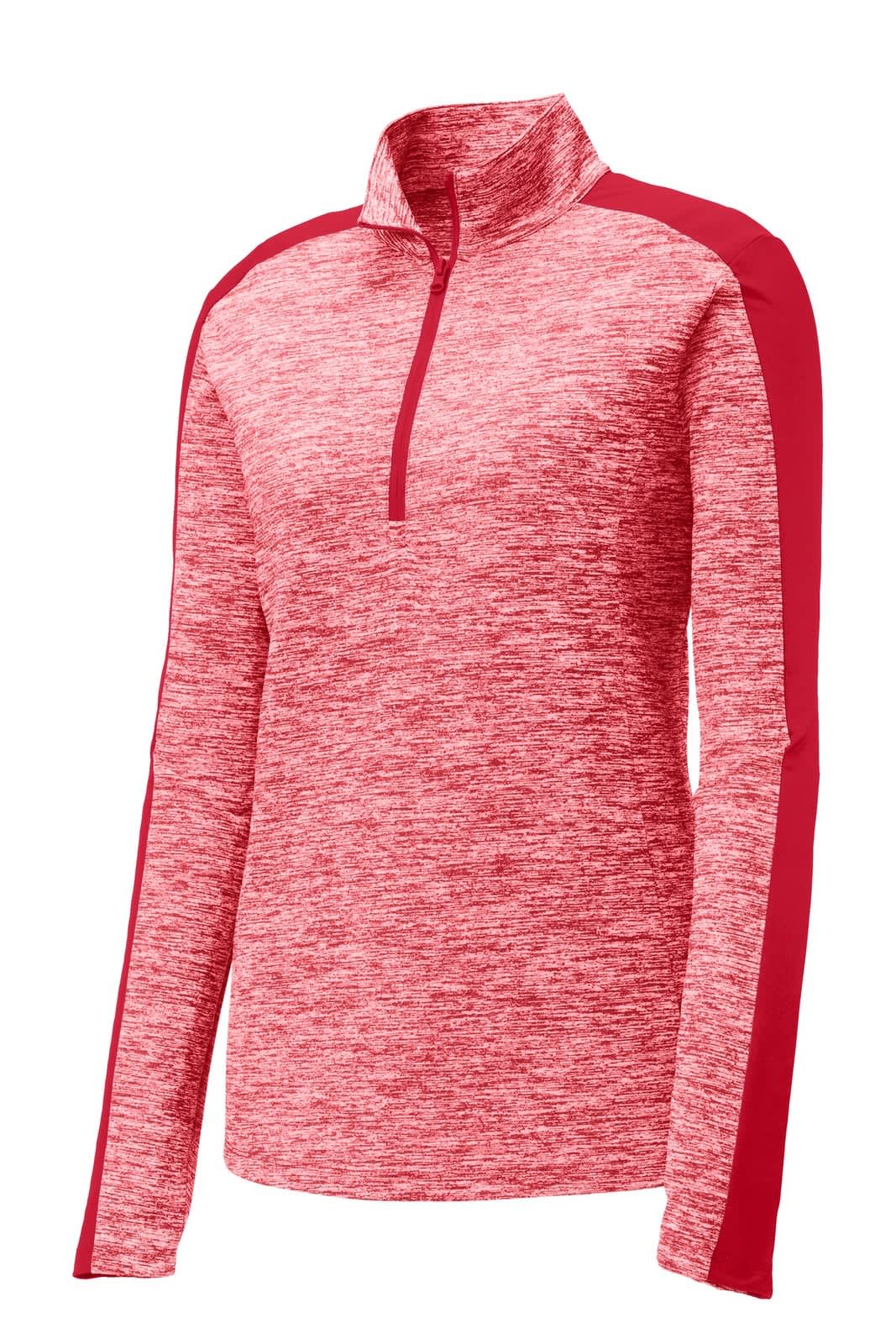 Sport-Tek Ladies PosiCharge Electric Heather Colorblock 1/4-Zip Pullover
