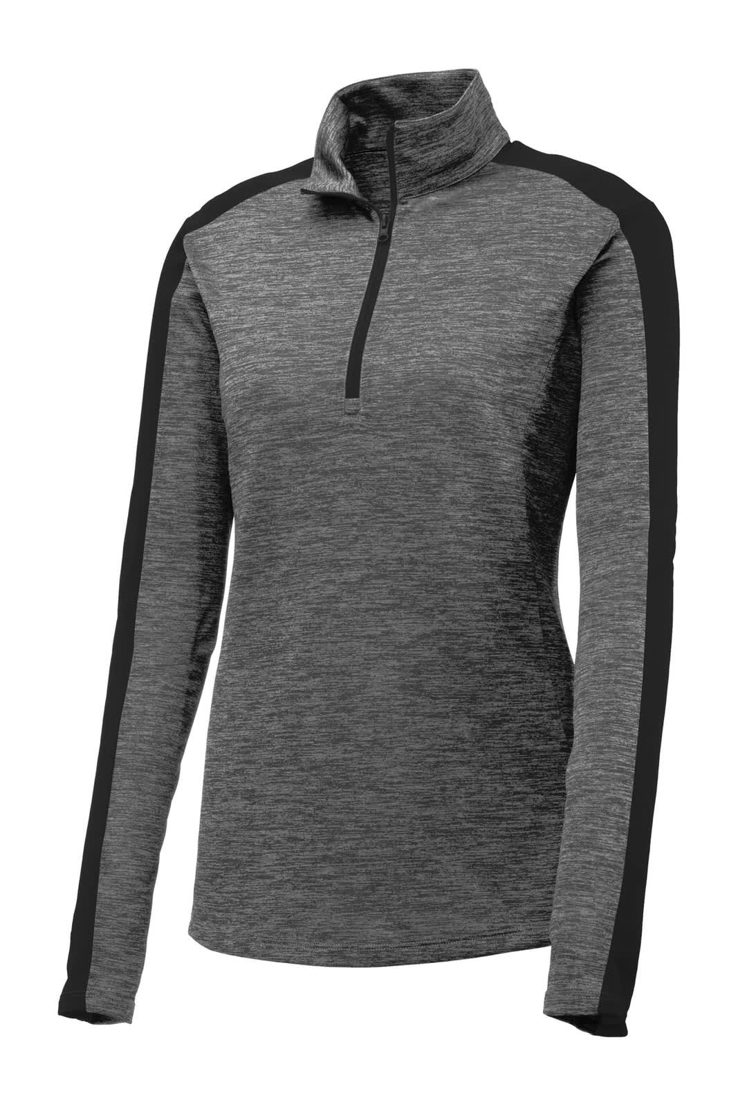 Sport-Tek Ladies PosiCharge Electric Heather Colorblock 1/4-Zip Pullover