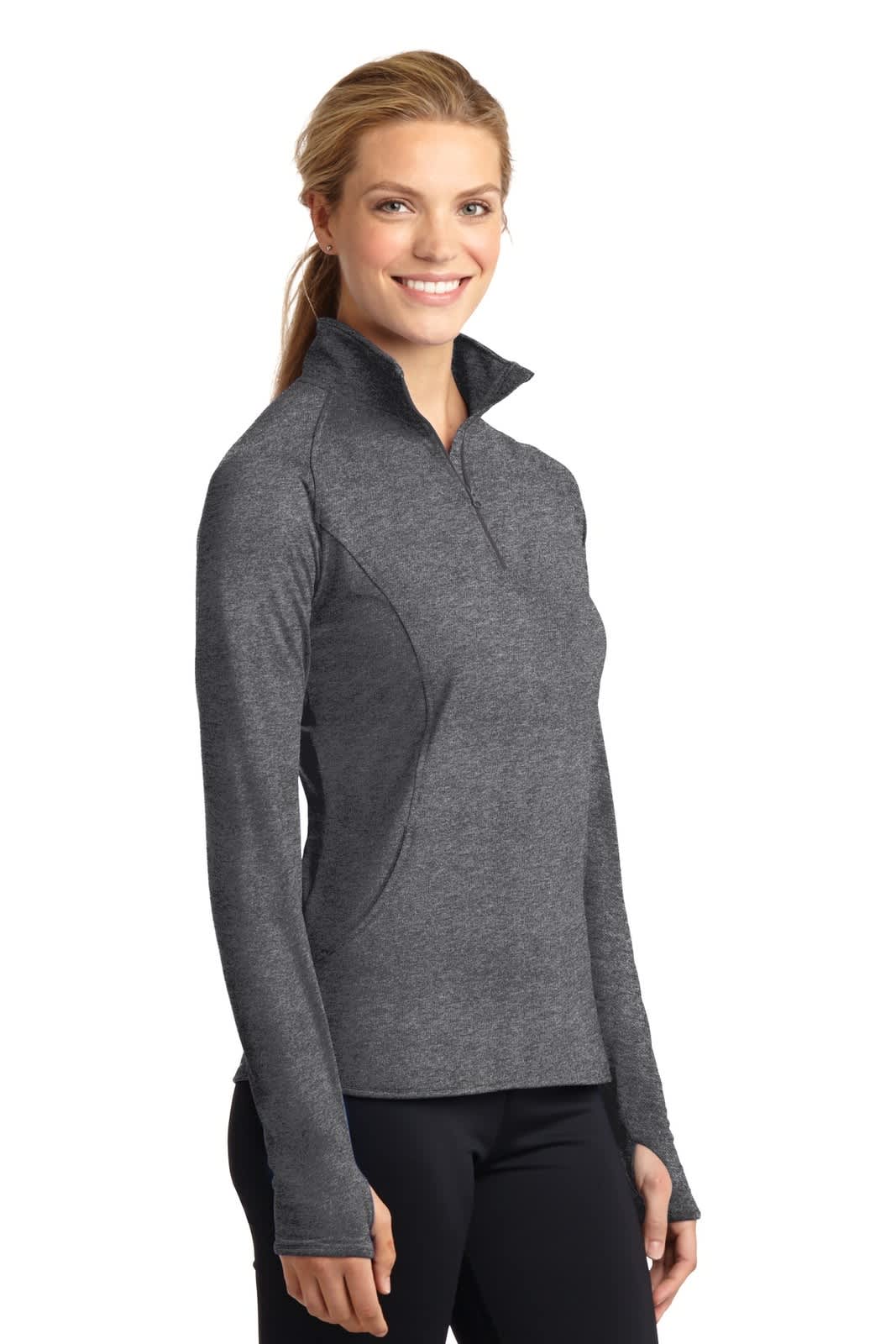 Sport-Tek Ladies Sport-Wick Stretch 1/2-Zip Pullover