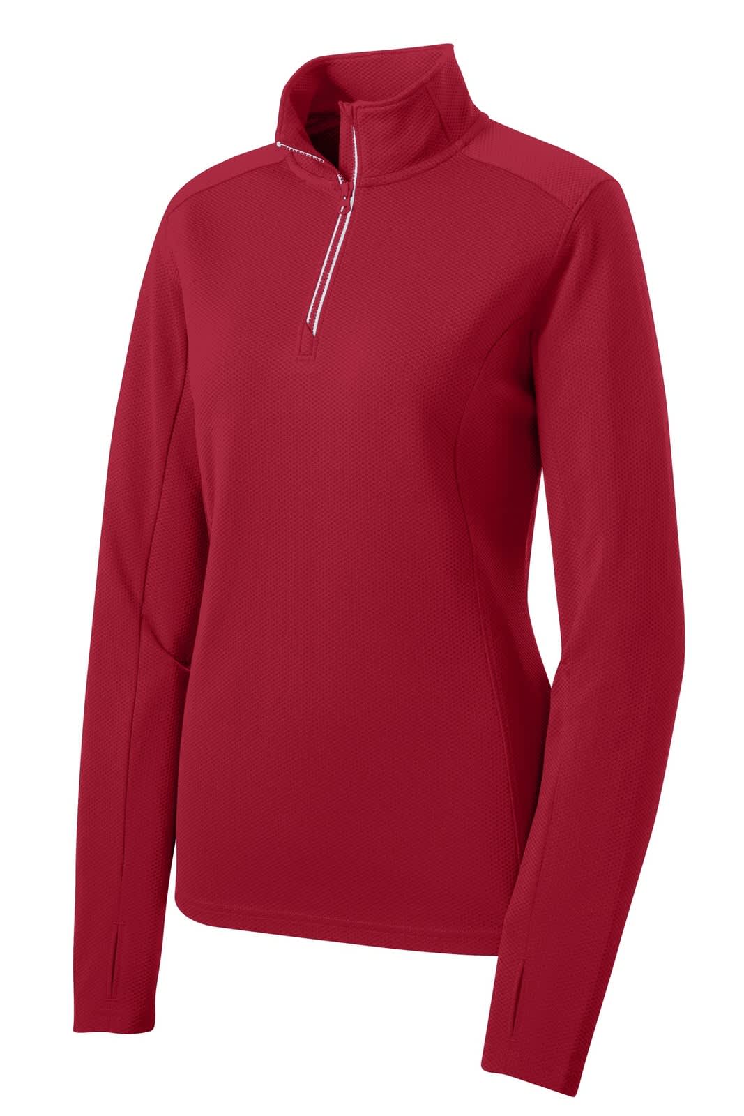Sport-Tek Ladies Sport-Wick Textured 1/4-Zip Pullover