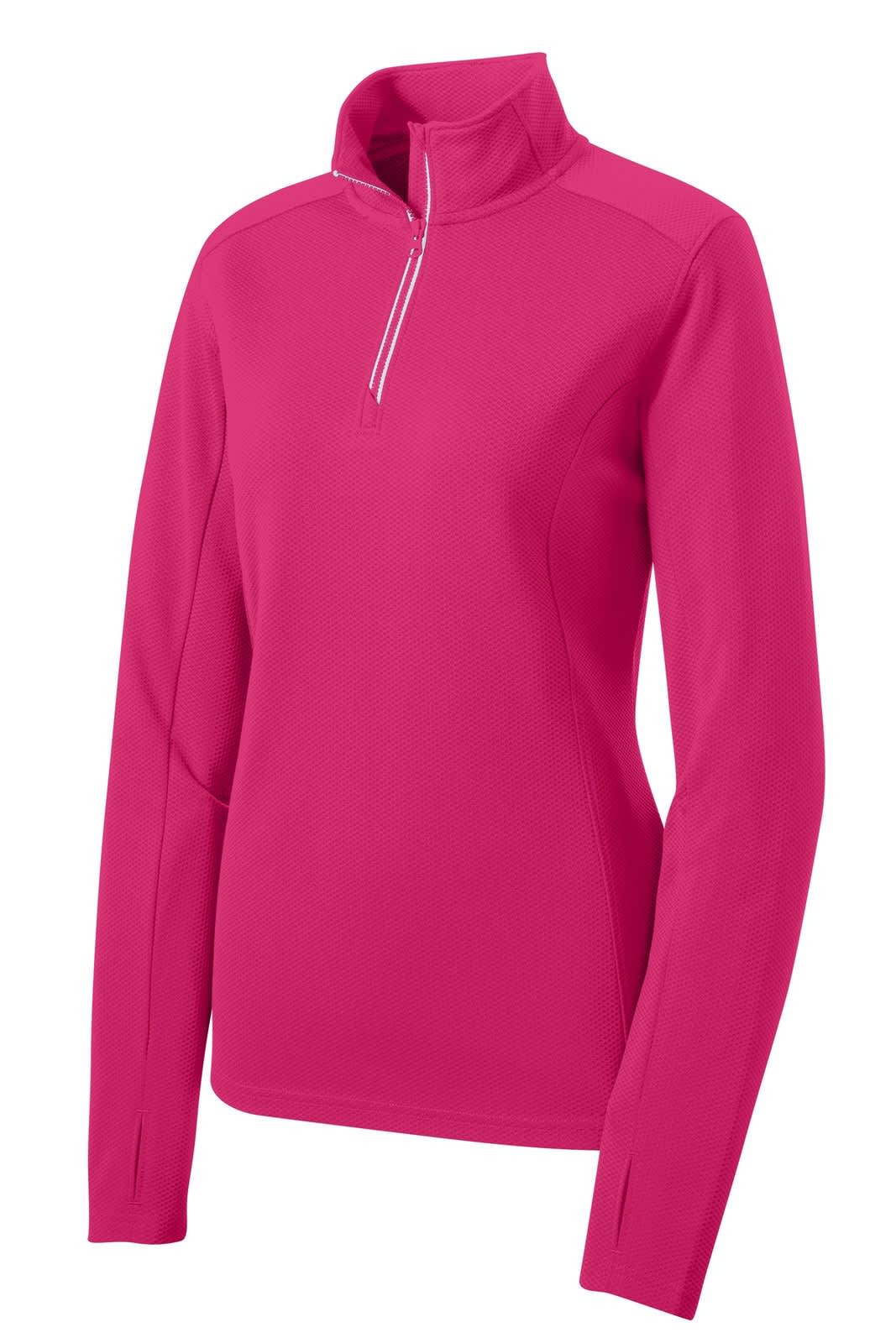 Sport-Tek Ladies Sport-Wick Textured 1/4-Zip Pullover